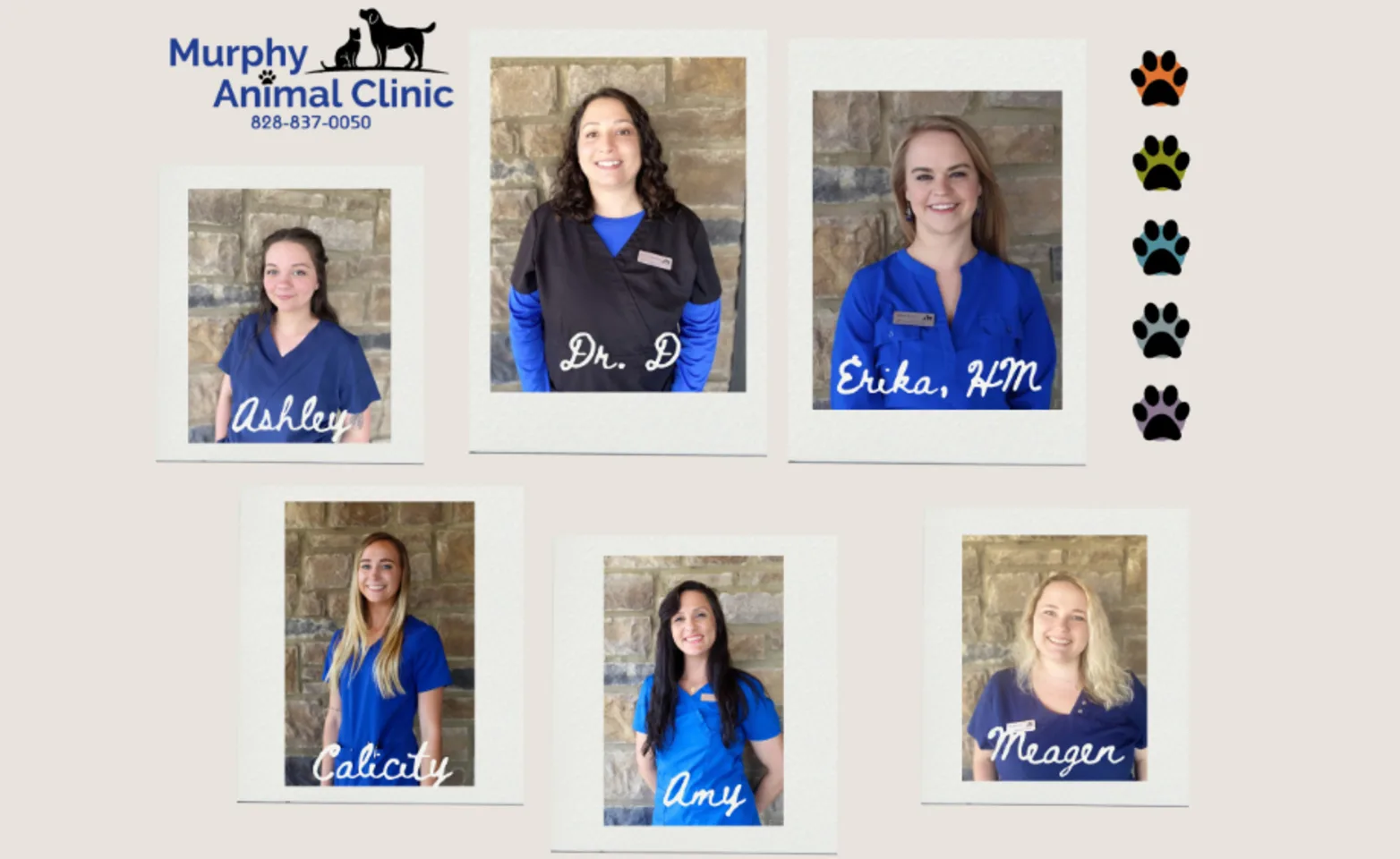 Murphy Animal Clinic staff headshot collage 